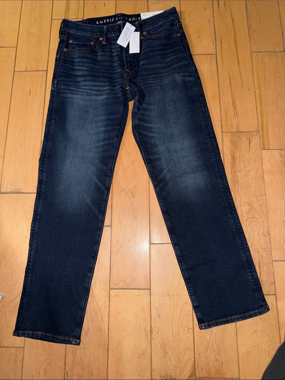 American Eagle Outfitters Navy Blue Straight-Leg Jeans